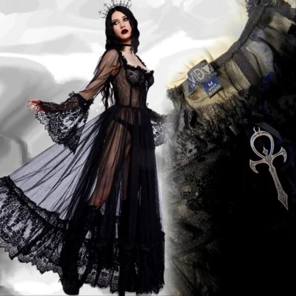 Dolls Kill Widow Dance With Death Maxi Dress - Picture 3 of 7